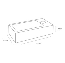 Handwaschbecken-Set Differnz Sarthe rechteck inkl. Ablaufventil,Designsiphon,Standventil 37,5x18,5 cm weiß chrom-thumb-2