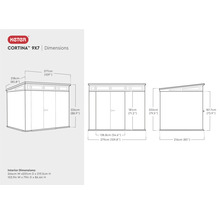 Gartenhaus KETER Cortina 9x7 inkl. Fußboden 279 x 218 cm grau Holzoptik