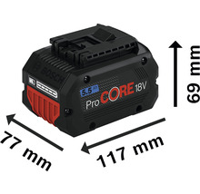 Bosch ProCore 18V 5.5 Ah Akku mit Abmessungen