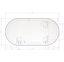 LED-Lichtspiegel Amirro Ambiente Oval 100x50 cm