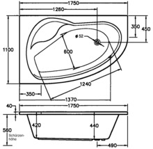 Whirlpool Ottofond Poel Mod. B System Komfort 175x110 cm weiß-thumb-2 Whirlpool Ottofond Poel Mod. B System Komfort 175x110 cm weiß-thumb-2