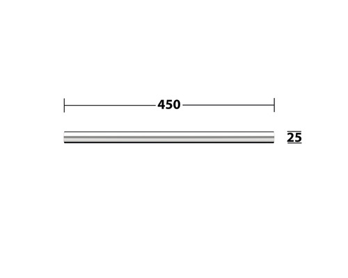 Metallstange mit den Maßen 450 x 25 Millimeter