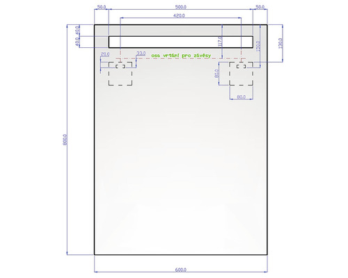 Technische Zeichnung mit Maßangaben