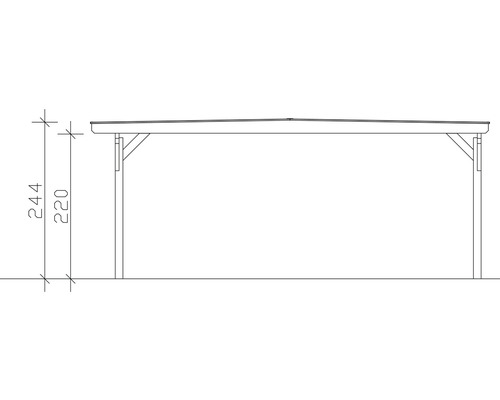 Skizze eines Carports mit Höhenangaben