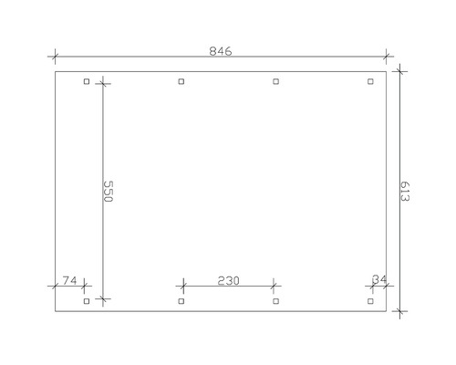 Technische Zeichnung mit Maßangaben