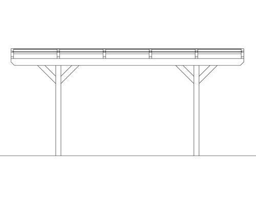 Illustration eines Holzcarports