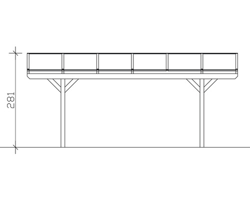 Illustration eines Carports mit Höhenangabe