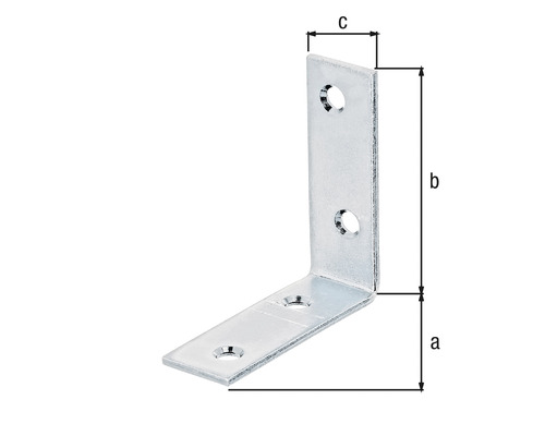 Winkelverbinder mit Abmessungen a, b und c