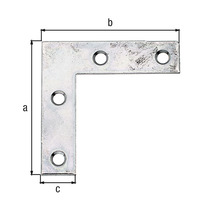 Winkelverbinder mit Abmessungen a, b und c zur Befestigung von Bauteilen