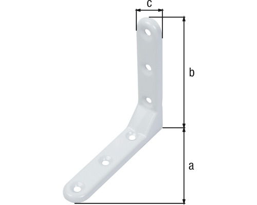 Winkelverbinder mit Maßangaben a, b und c