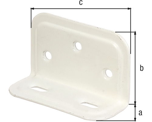 Winkelverbinder mit Maßangaben a, b und c