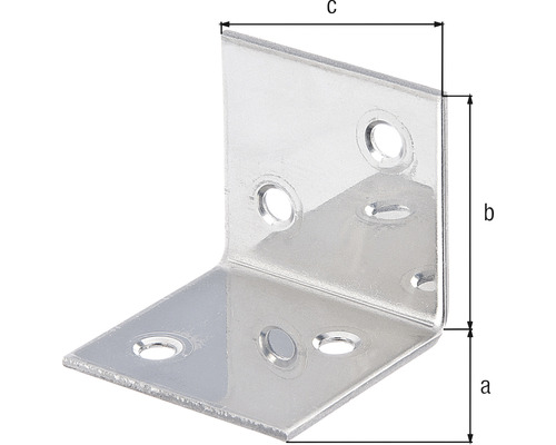 Winkelverbinder mit Abmessungen a, b und c