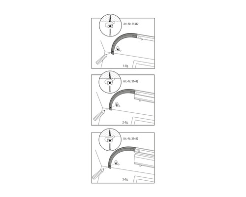 Anleitung zur Installation einer gebogenen Duschvorhangschiene in drei Schritten
