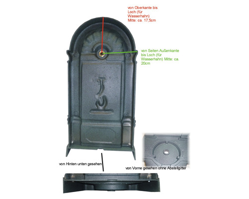 Heizkörperverkleidung aus Metall mit Loch für Wasserhahn