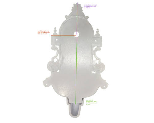 Technische Zeichnung eines Waschbeckens mit Maßangaben