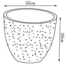 Pflanzgefäß Lafiora Kunststein Ø 35 cm H 29 cm taupe