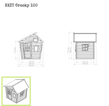 Abmessungen EXIT Crooky 100 Spielhaus