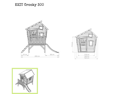 EXIT Crooky 300 Spielhaus Abmessungen