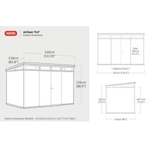 Keter Gartenhaus Artisan 11x7 Produktdimensionen