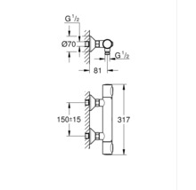 Thermostat-Brausearmatur Grohe Precision Flow 34798000 chrom glänzend-thumb-8