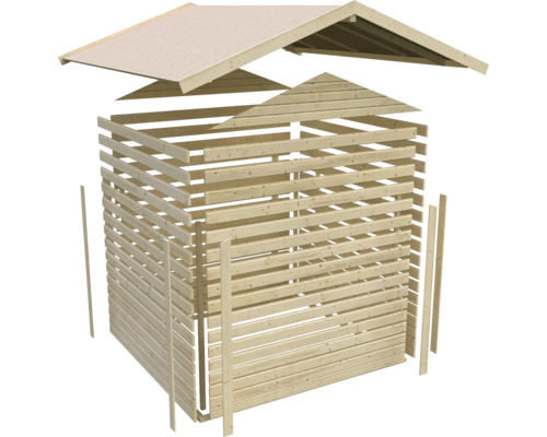 Holzgartenhaus Bausatz mit Dach