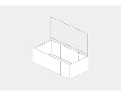 Skizze einer offenen Gartenbox für den Aussenbereich