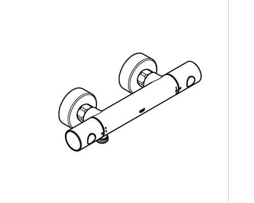 Zeichnung einer Duscharmatur zur Wandmontage