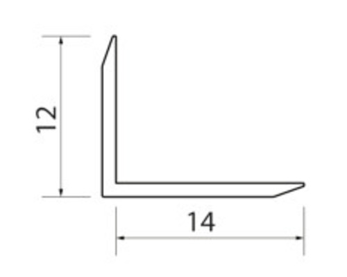 Profilwinkel mit Maßangaben 12 und 14