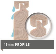 19 mm Profilholz mit Nut- und Federverbindung