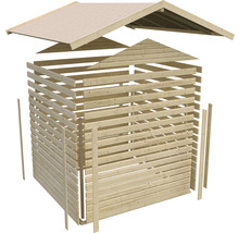 Bausatz für ein Gartenhaus aus Holz mit Dach