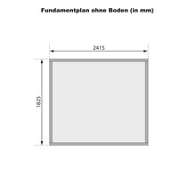 Fundamentplan ohne Boden mit Maßangaben in Millimeter