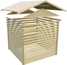 Holzlager mit Dach