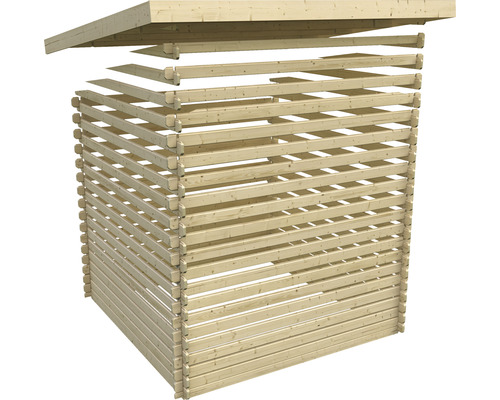 Holzgartenhaus im Bau