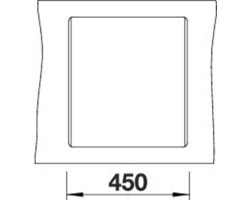 Quadratische Aussparung mit einer Breite von 450 Millimetern