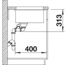 Spüle Blanco Subline 340/160-U links 460x555 mm vulkangrau