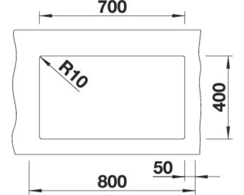 Technische Zeichnung mit Maßangaben in Millimetern