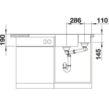 Spüle Blanco Axia III 6 S links 510x1000 mm mit Glasschneidbrett vulkangrau