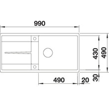 Spüle Blanco Metra XL S-F 490x990 mm softweiß-thumb-2