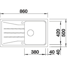 Spüle Blanco Sona 5 S 500x860 mm softweiß-thumb-7