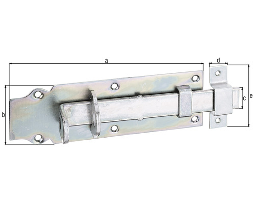 Metall Schubriegel mit Maßangaben