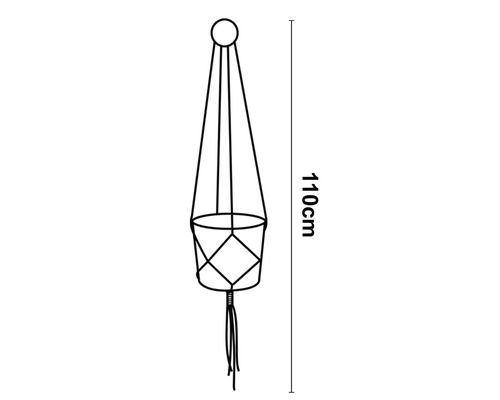 Pflanzenampel mit einer Länge von 110 Zentimetern.