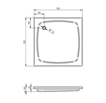 Drehtür mit Seitenwand Schulte ExpressPlus Alexa Style 2.0 900x900x1920 mm Dekorglas Depoli Light aluminium mit schmutzabweisender Glasbeschichtung