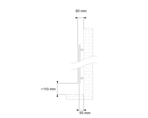 Installationsschema mit Maßangaben