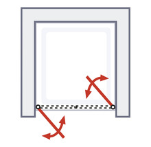 Illustration einer Schiebetürfunktion mit Pfeilen