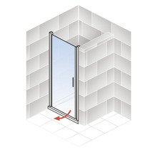Drehtür für Nische Schulte Garant 2.0 800x2000 mm Anschlag links Dekorglas Nebel aluminium
