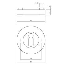 Rosettenpaar Intersteel BB rund schwarz matt Ø 52 mm