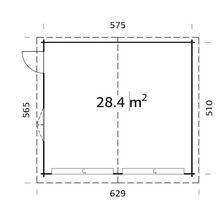 Doppelgarage Palmako Roger 28,4 m² mit Sektionaltoren 575 x 510 cm tauchgrundiert grau-thumb-2