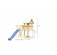 Spielturm aus Holz mit Rutsche und Abmessungen