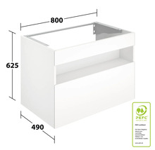 Waschbeckenunterschrank KeucoStageline 80x62,5x49 cm ohne Waschbecken weiß glänzend mit LED-Beleuchtung-thumb-10 Waschbeckenunterschrank KeucoStageline 80x62,5x49 cm ohne Waschbecken weiß glänzend mit LED-Beleuchtung-thumb-10