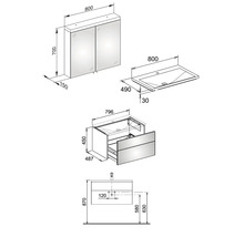 Badmöbel-Set Keuco Royal Reflex 80x48x49 cm Mineralgusswaschbecken hochglanz weiß mit LED-Beleuchtung-thumb-12 Badmöbel-Set Keuco Royal Reflex 80x48x49 cm Mineralgusswaschbecken hochglanz weiß mit LED-Beleuchtung-thumb-12